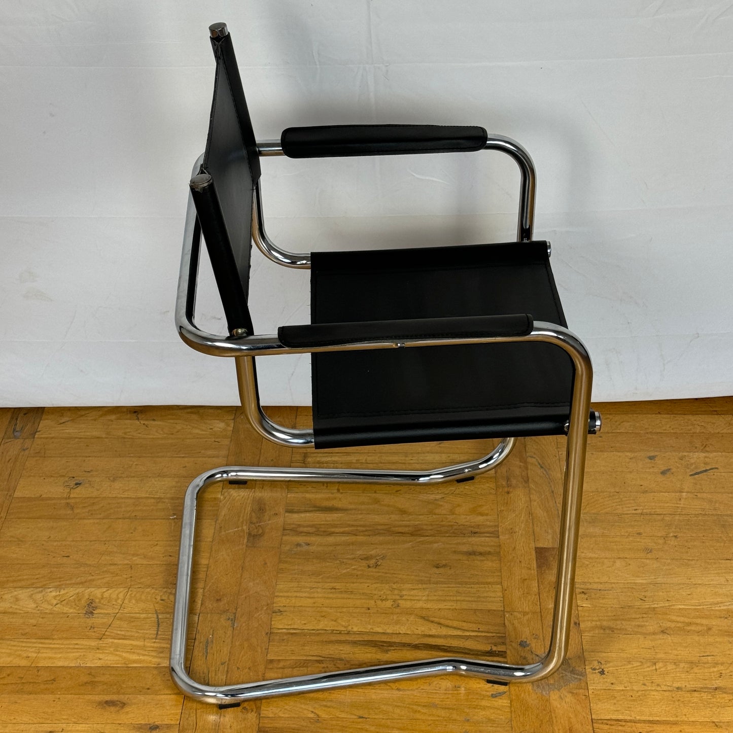 Marcel Breuer MG5 style black tubular chair 1990s