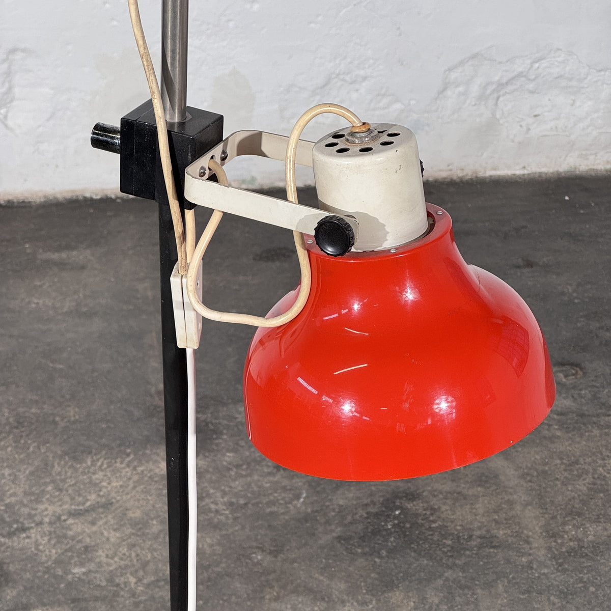 Vintage Red Double Spotlight Floor Lamp, 1970s