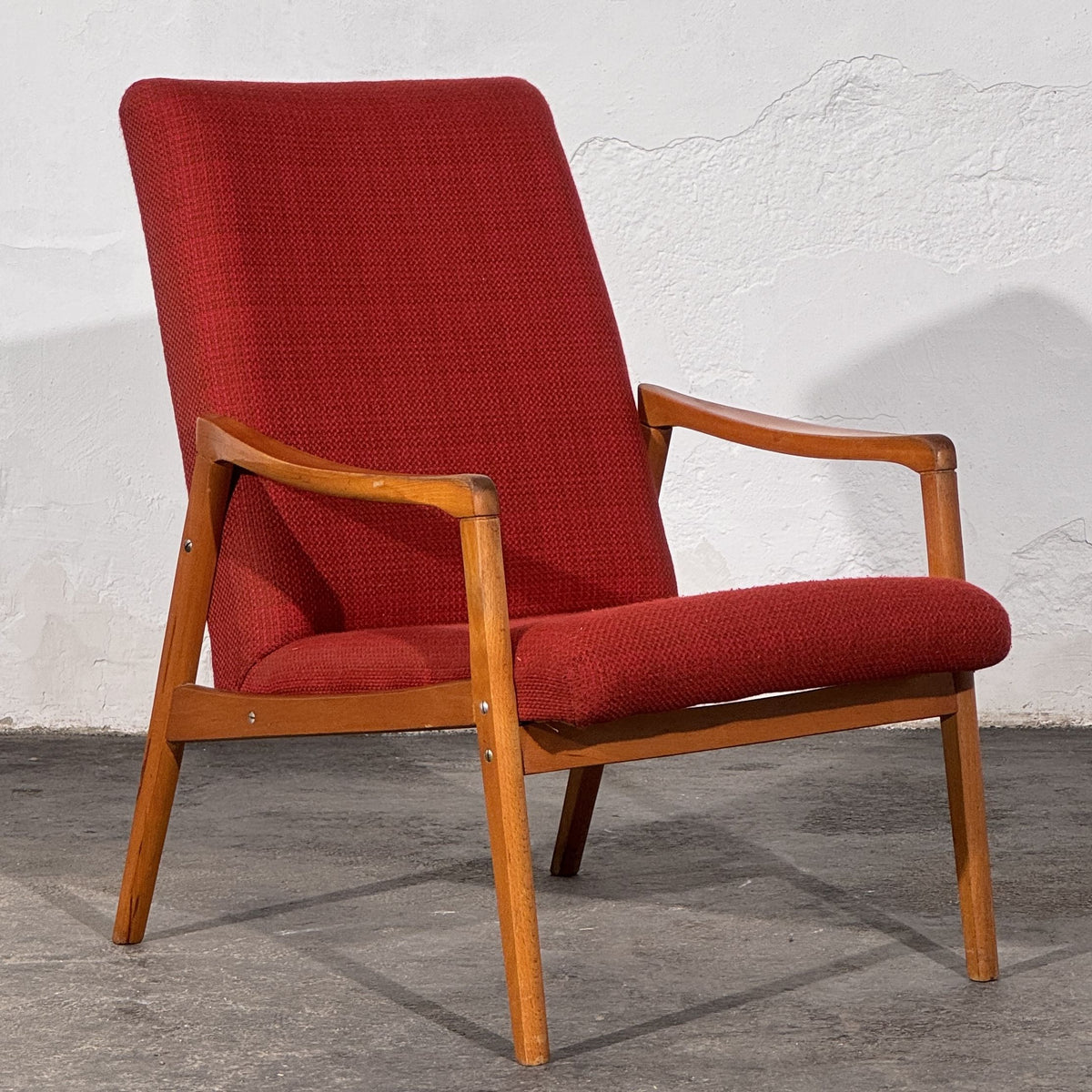 Pair of Jiří Jiroutek Red Armchairs, 1960s