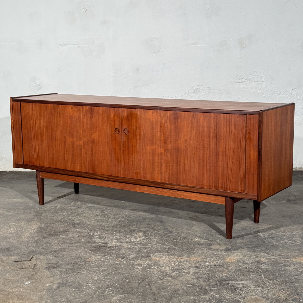 Danish Teak Tambour Sideboard, Attributed to Svend Aage Larsen for Faarup Møbelfabrik, 1960s