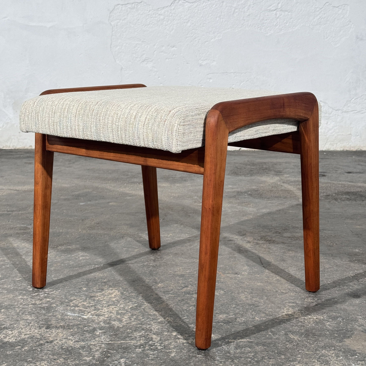 Mid-Century Upholstered Wooden Ottoman, 1960s