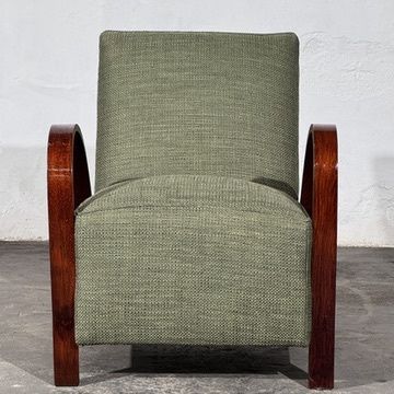 French Art Deco Style Armchair with Bentwood Arms, 1960s