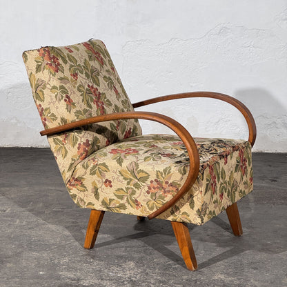 Pair of Jindřich Halabala Type-C Art Deco Armchairs, Czechoslovakia 1930s