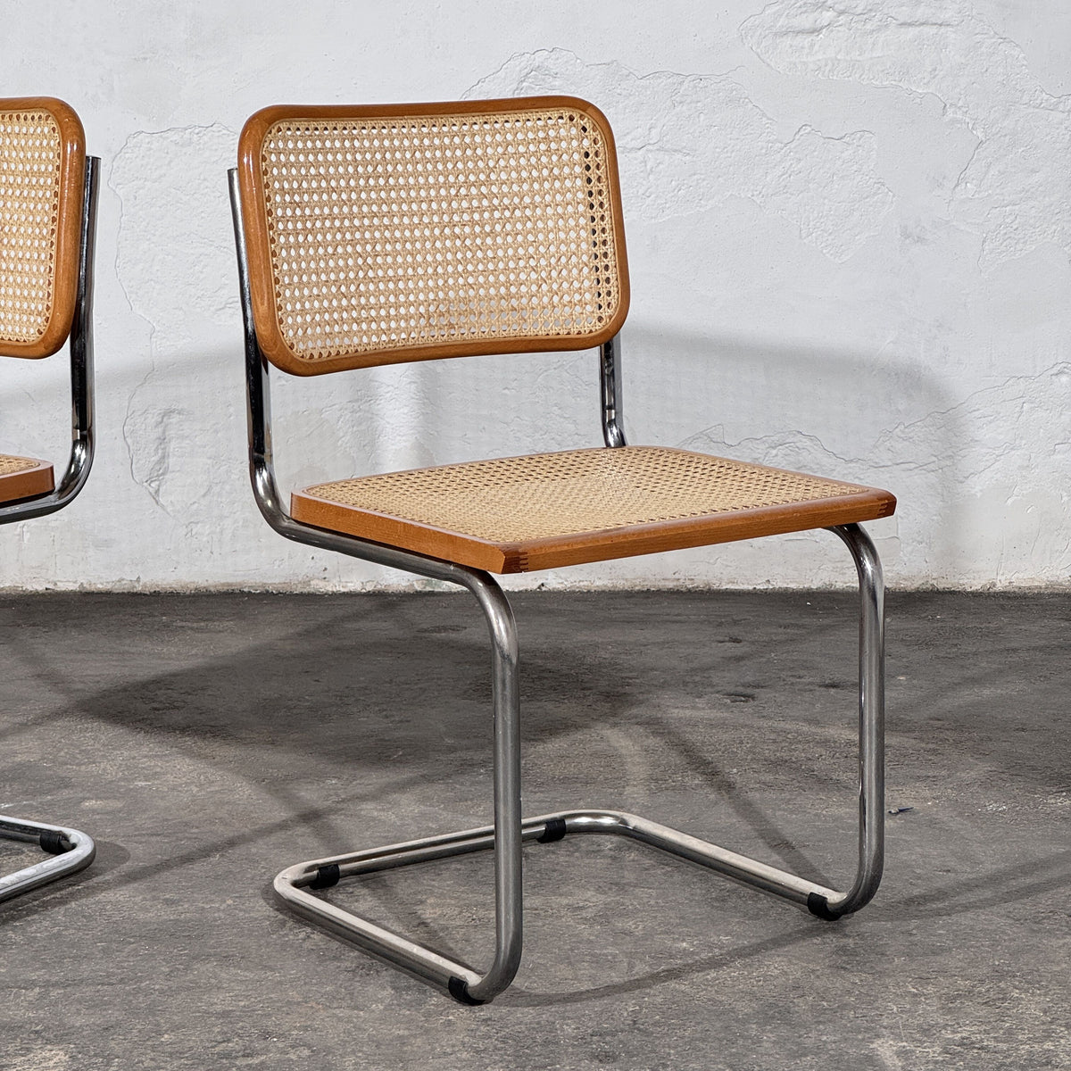 Set of 2 Cesca Style Cantilever Chairs, After Marcel Breuer, Italy, 1960s
