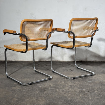 Cesca Style Cane Armchairs by Marcel Breuer, Set of 4, 1990s