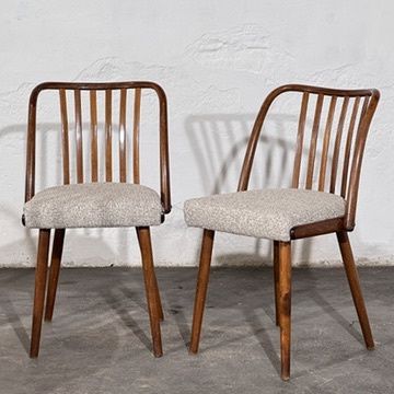 Set of 4 Jitona Bentwood Dining Chairs with New Upholstery, 1960s