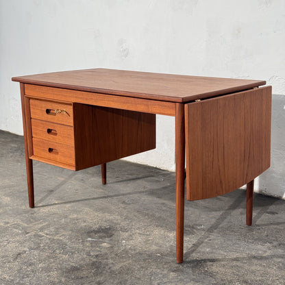 Danish Teak Writing Desk with Drop Leaf, Attributed to Erik Buch, 1960s