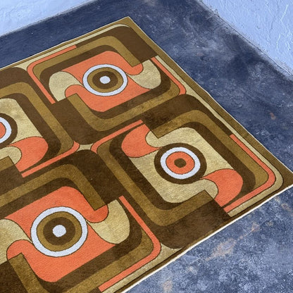 Fekete Ferenc FARAO "Latex" Op-Art Carpet, Hungary, 1974