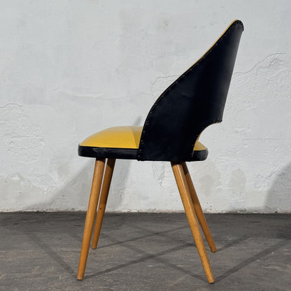 East German Mid-Century Yellow and Black Chair, 1960s