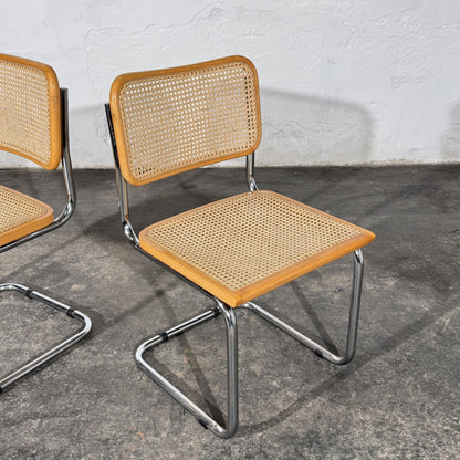 Set of 2 Cesca Style Cantilever Chairs, After Marcel Breuer, Italy, 1960s