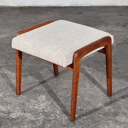 Mid-Century Upholstered Wooden Ottoman, 1960s