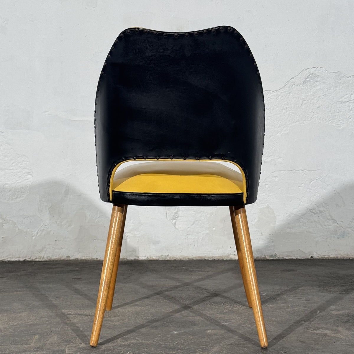 East German Mid-Century Yellow and Black Chair, 1960s