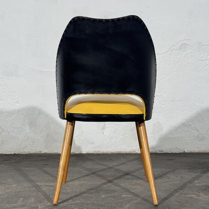 East German Mid-Century Yellow and Black Chair, 1960s