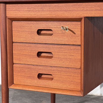 Danish Teak Writing Desk with Drop Leaf, Attributed to Erik Buch, 1960s