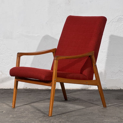 Pair of Jiří Jiroutek Red Armchairs, 1960s