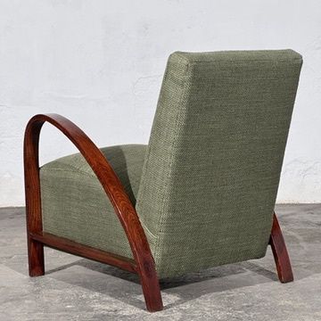 French Art Deco Style Armchair with Bentwood Arms, 1960s