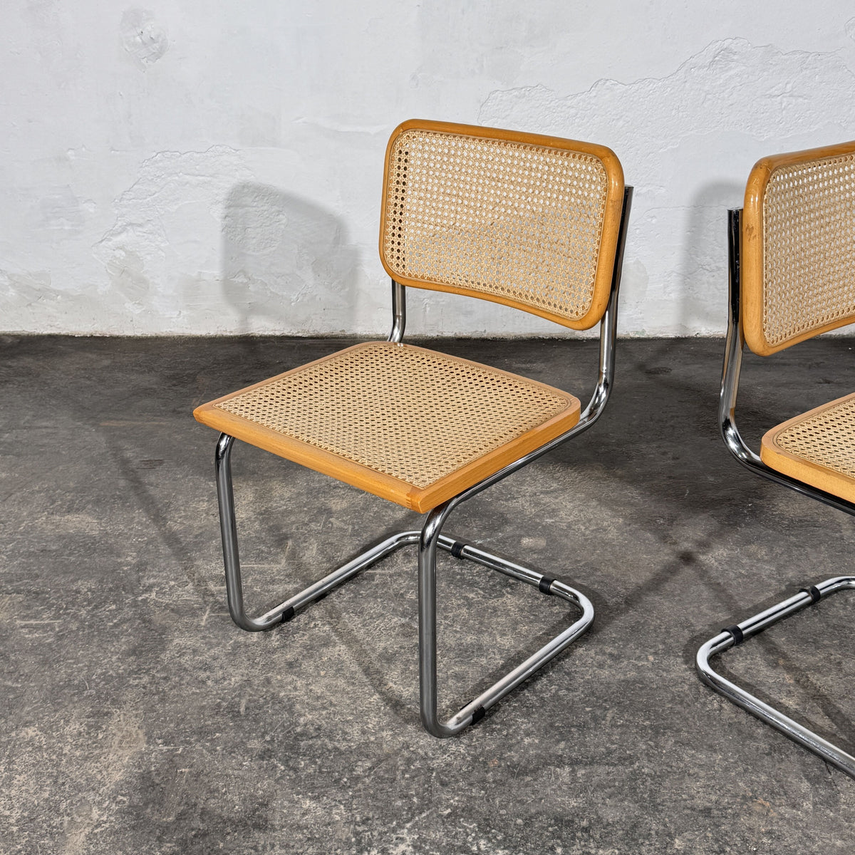 Set of 2 Cesca Style Cantilever Chairs, After Marcel Breuer, Italy, 1960s