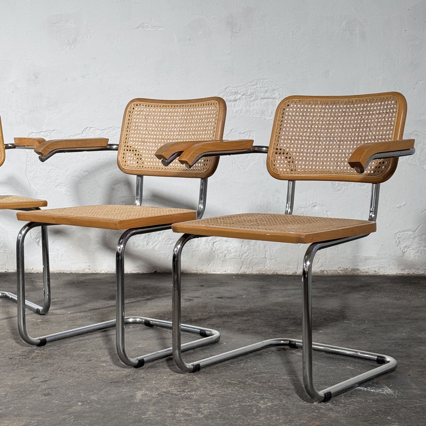 Cesca Style Cane Armchairs by Marcel Breuer, Set of 4, 1990s