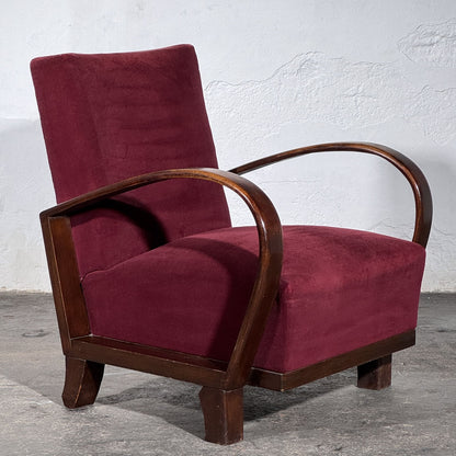 Debreceni-Style Hungarian Art Deco Armchairs, Pair, 1950s