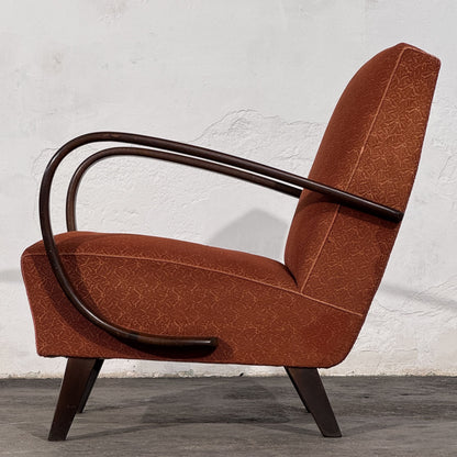 Pair of Jindřich Halabala Type-C Art Deco Armchairs, Czechoslovakia 1930s