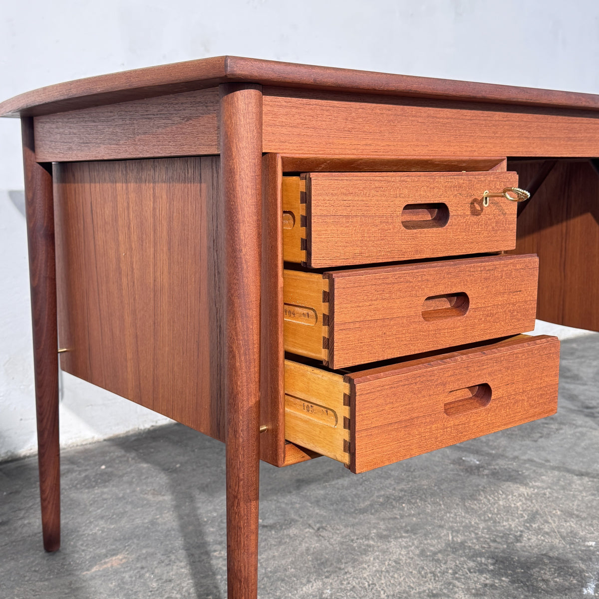 Danish Teak Writing Desk with Drop Leaf, Attributed to Erik Buch, 1960s