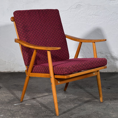 TON Style Beech Armchairs, Pair, 1960s