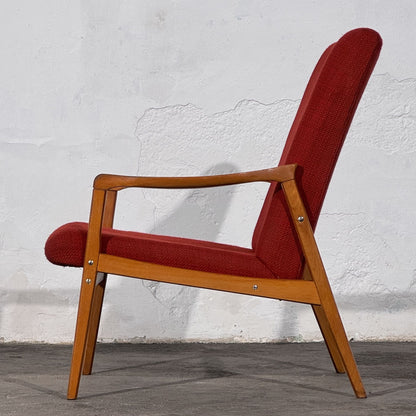 Pair of Jiří Jiroutek Red Armchairs, 1960s