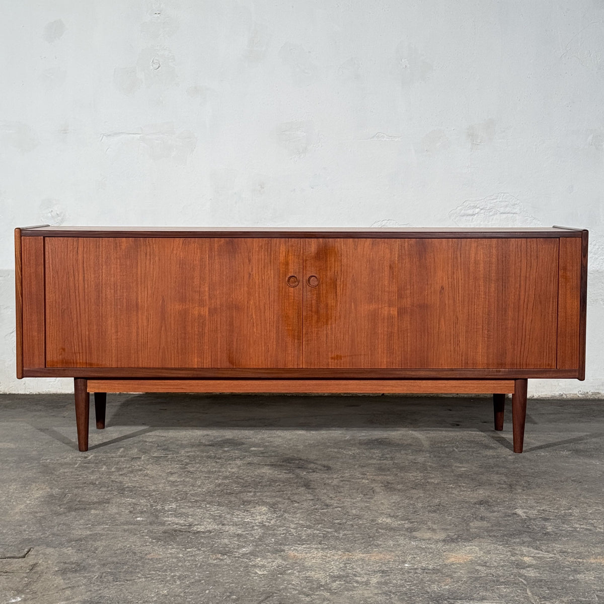 Danish Teak Tambour Sideboard, Attributed to Svend Aage Larsen for Faarup Møbelfabrik, 1960s