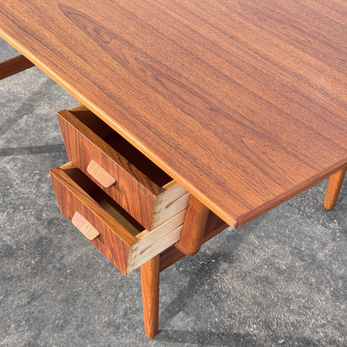 Teak Writing Desk Attributed to Carl Aage Skov for Munch Møbler, Denmark, 1960s