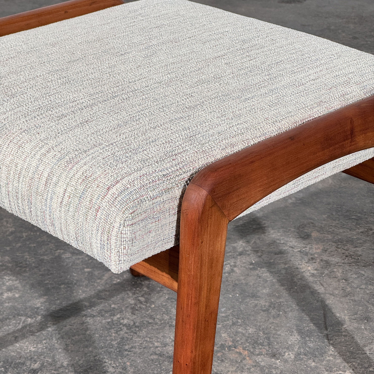 Mid-Century Upholstered Wooden Ottoman, 1960s
