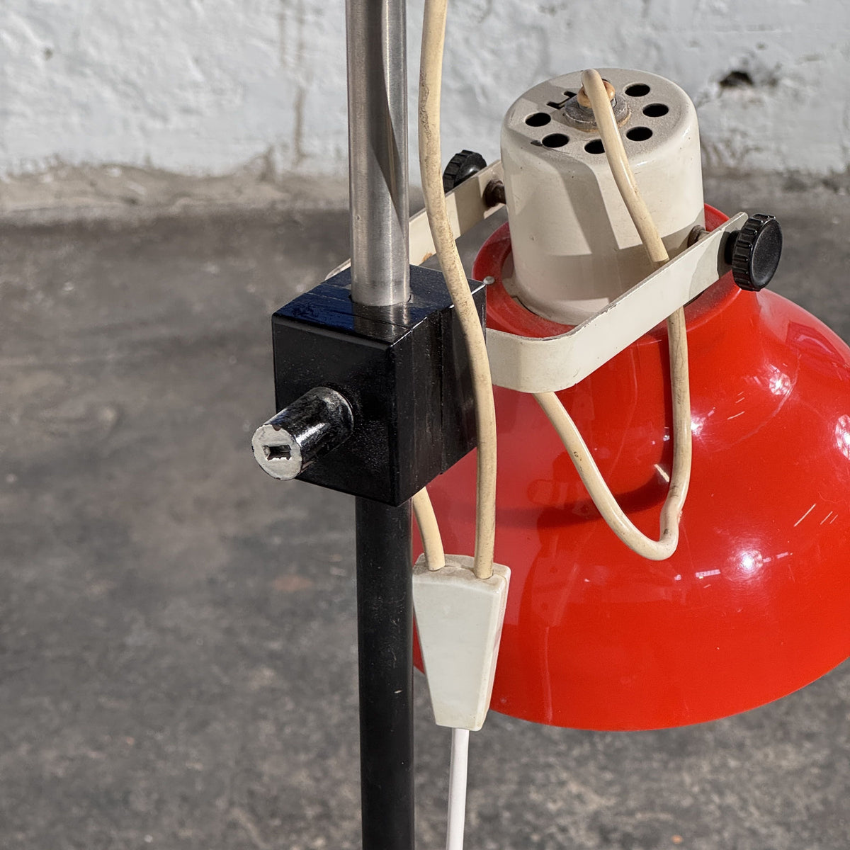 Vintage Red Double Spotlight Floor Lamp, 1970s