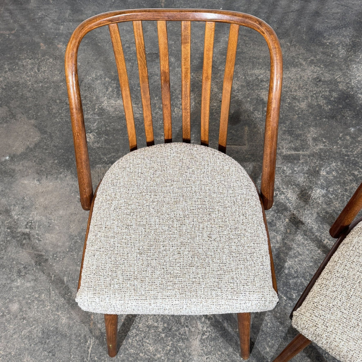 Set of 4 Jitona Bentwood Dining Chairs with New Upholstery, 1960s