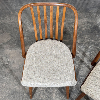 Set of 4 Jitona Bentwood Dining Chairs with New Upholstery, 1960s