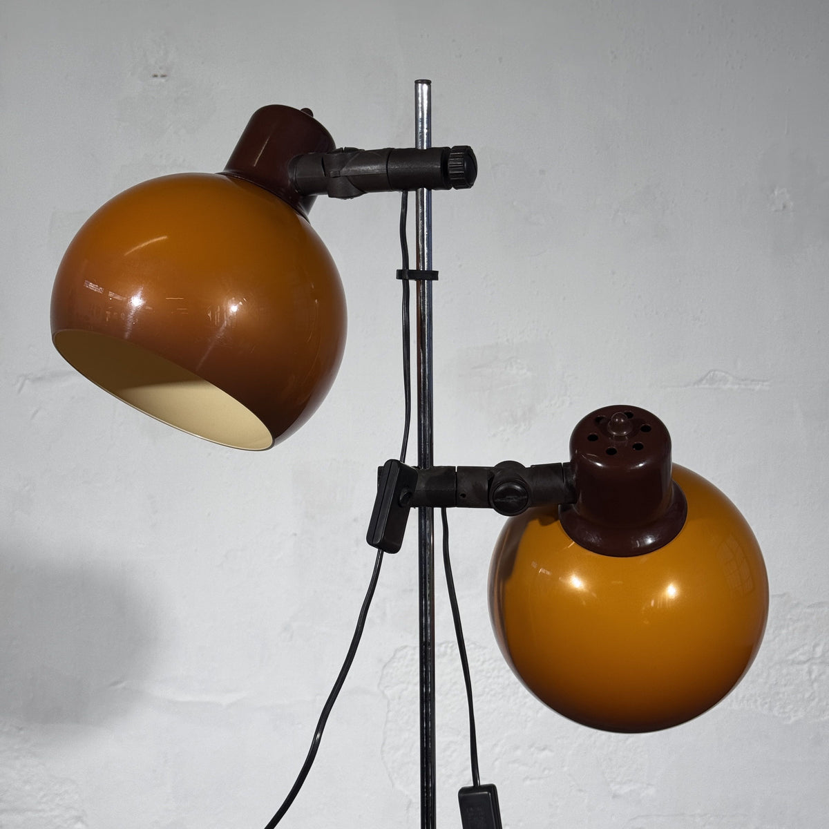 Two-Arm Mushroom Shade Floor Lamp by Szarvasi, 1960s