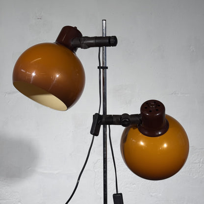 Two-Arm Mushroom Shade Floor Lamp by Szarvasi, 1960s