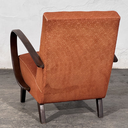Pair of Jindřich Halabala Type-C Art Deco Armchairs, Czechoslovakia 1930s