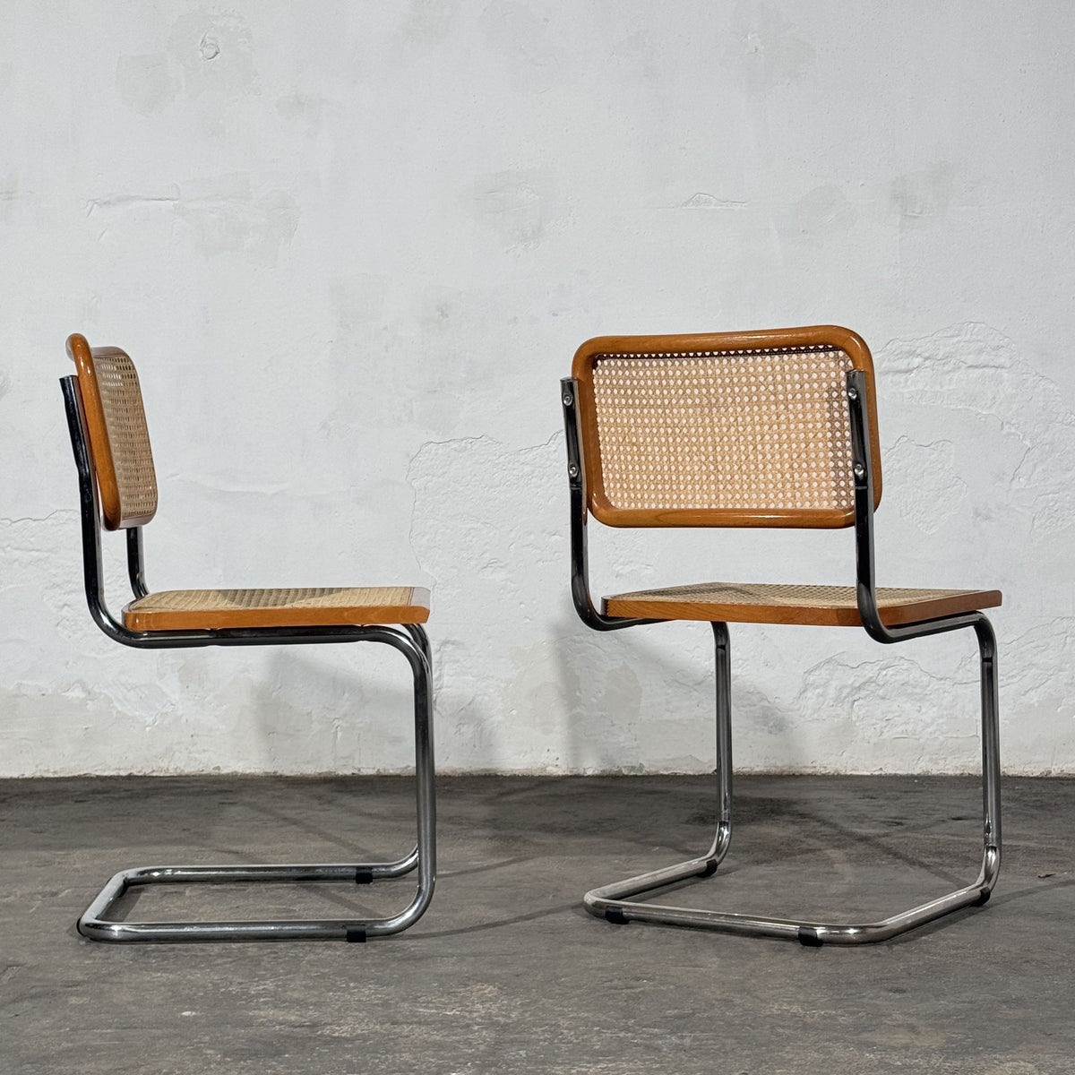 Set of 2 Cesca Style Cantilever Chairs, After Marcel Breuer, Italy, 1960s