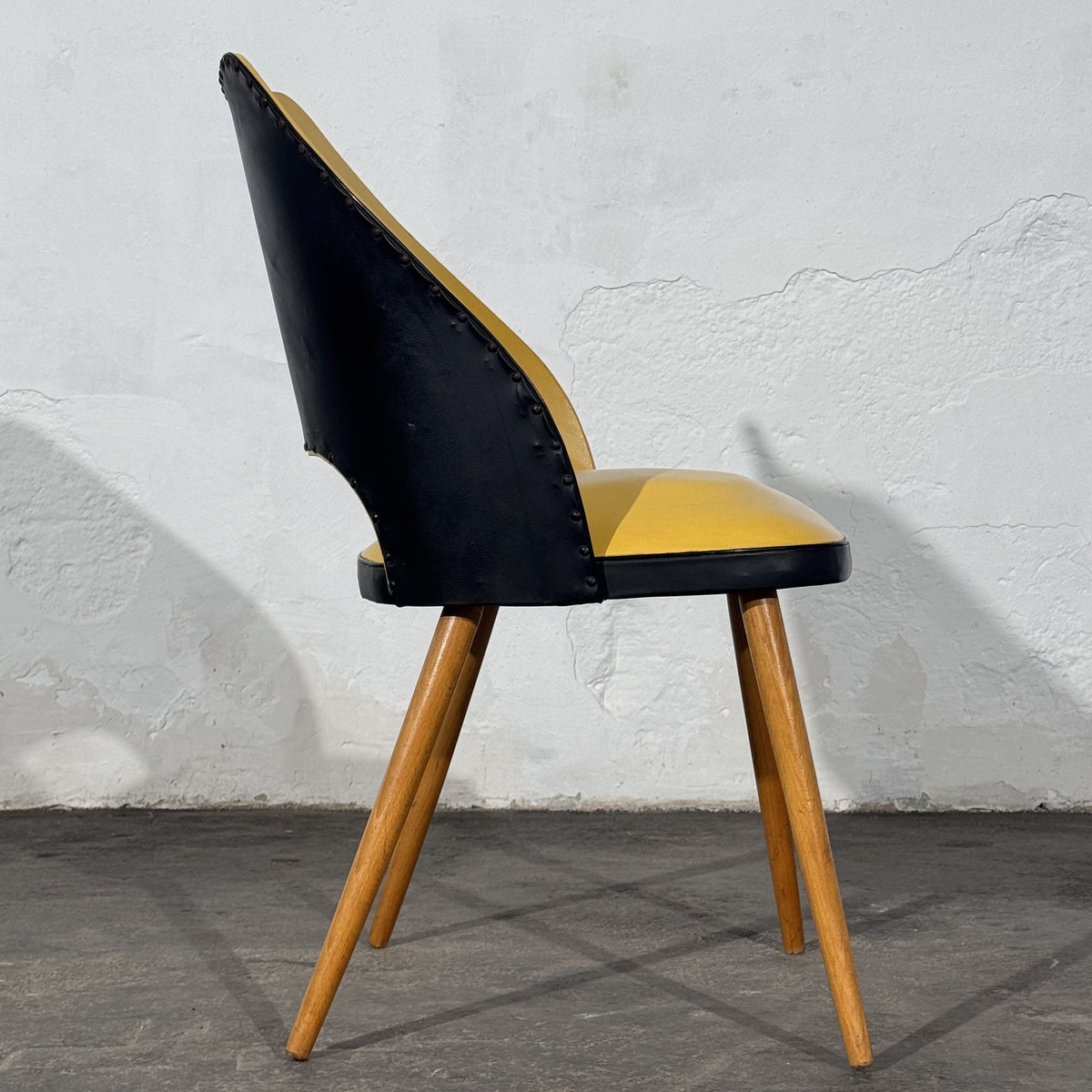 East German Mid-Century Yellow and Black Chair, 1960s