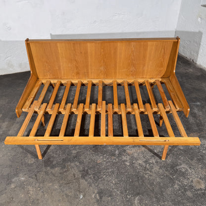 Dřevotvar Pardubice Oak Sofa Bed, Czechoslovakia, 1960s