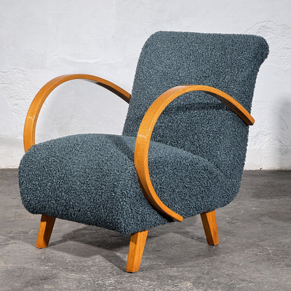 Pair of Jindřich Halabala H-410 Armchairs by UP Závody, 1930s