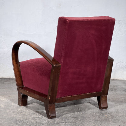 Debreceni-Style Hungarian Art Deco Armchairs, Pair, 1950s
