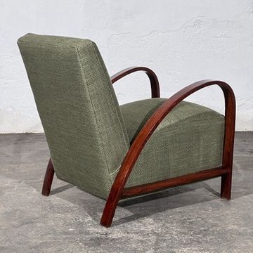 French Art Deco Style Armchair with Bentwood Arms, 1960s