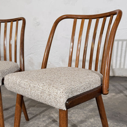 Set of 4 Jitona Bentwood Dining Chairs with New Upholstery, 1960s