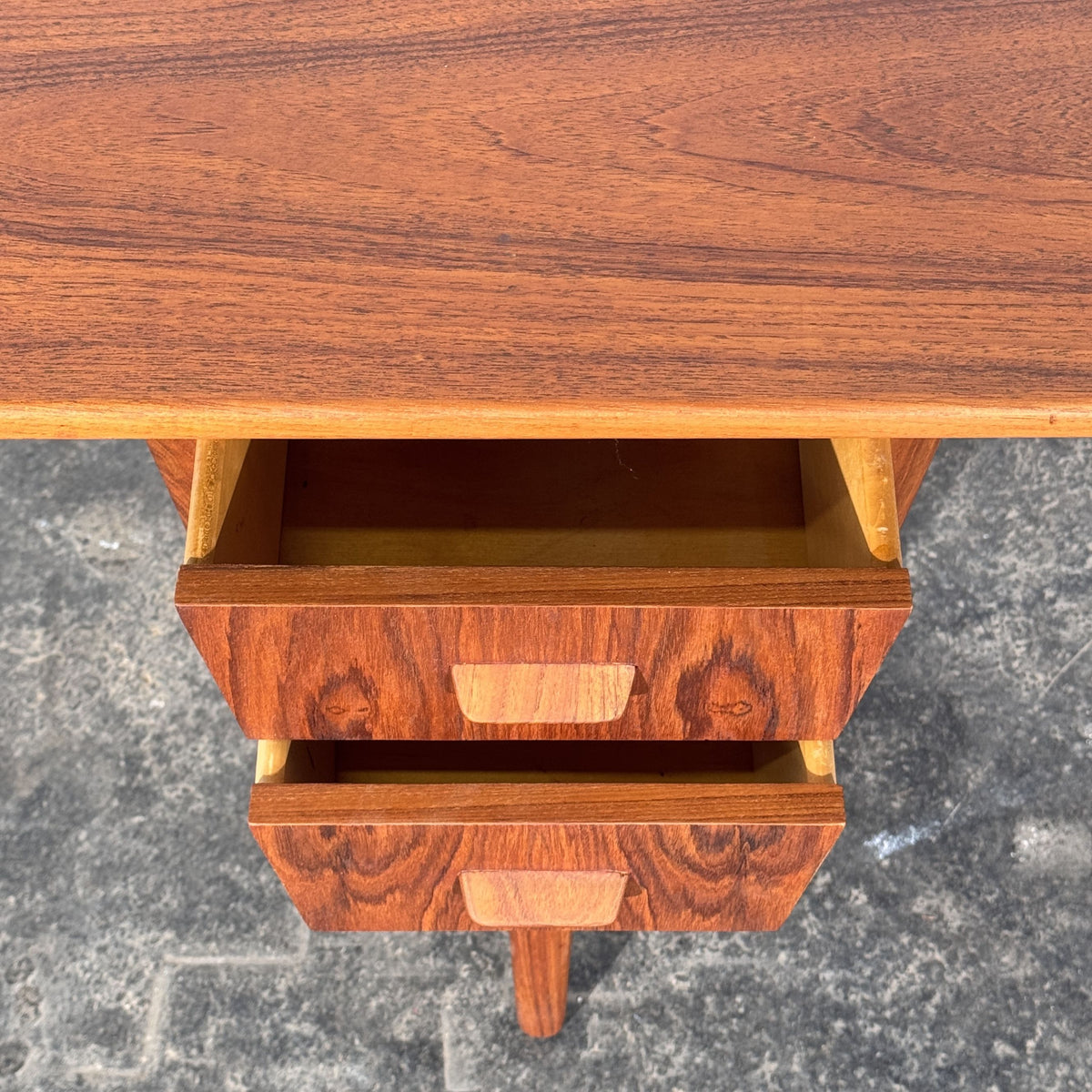 Teak Writing Desk Attributed to Carl Aage Skov for Munch Møbler, Denmark, 1960s
