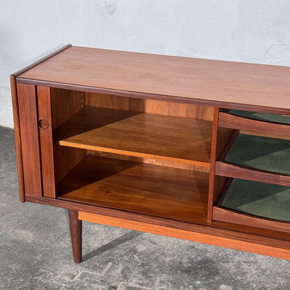 Danish Teak Tambour Sideboard, Attributed to Svend Aage Larsen for Faarup Møbelfabrik, 1960s