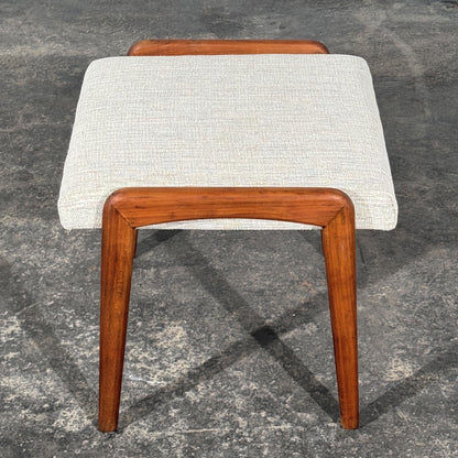 Mid-Century Upholstered Wooden Ottoman, 1960s