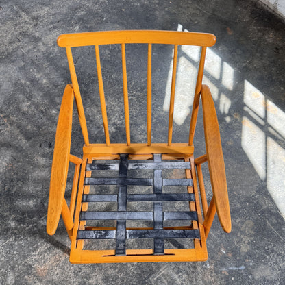 TON Style Beech Armchairs, Pair, 1960s