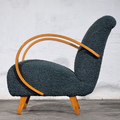 Pair of Jindřich Halabala H-410 Armchairs by UP Závody, 1930s