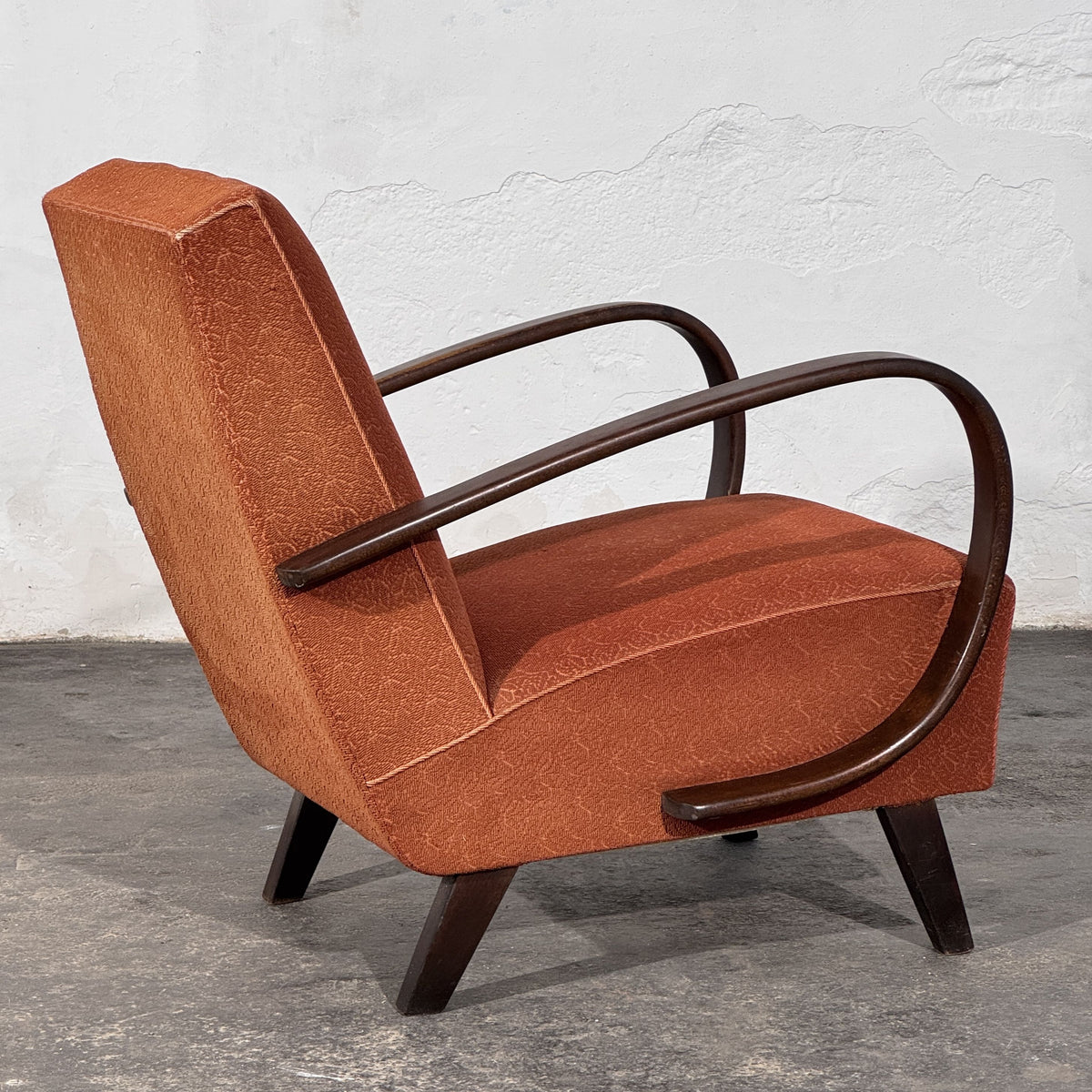 Pair of Jindřich Halabala Type-C Art Deco Armchairs, Czechoslovakia 1930s