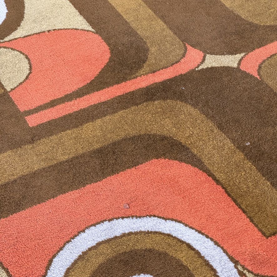 Fekete Ferenc FARAO "Latex" Op-Art Carpet, Hungary, 1974